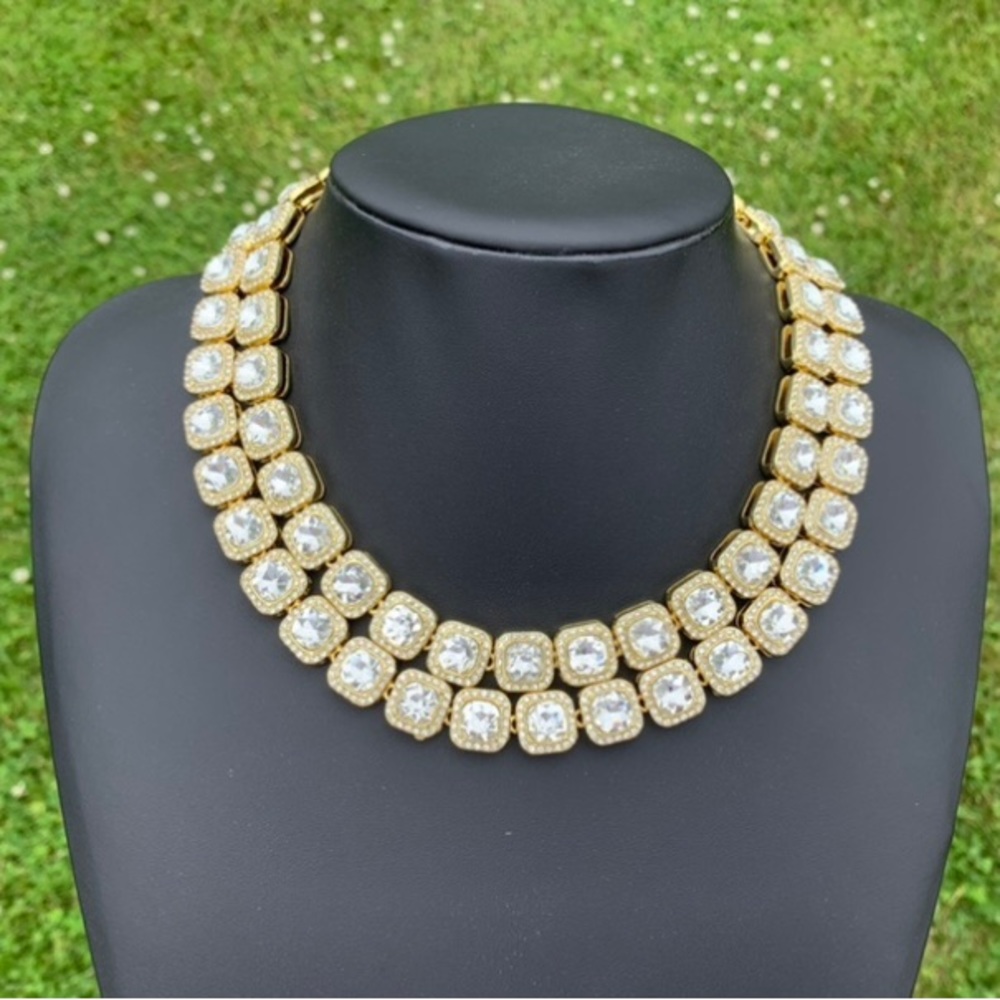 14k Gold Plated Baguette Link Chain Necklace 12mm 18” 20” Men’s Women’s